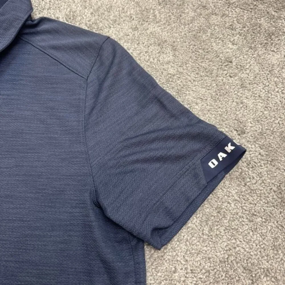 Oakley Performance Golf Polo Shirt Mens Medium Heather Blue Activewear Athletic